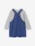 Ensemble fille robe salopette jean et tee shirt rayé bleu moyen - vertbaudet enfant 