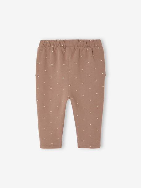 Fleece-pantalon voor meisjesbaby beige+ecru+roest+rozen - vertbaudet enfant 