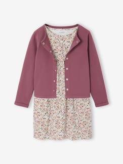 -Set met vest en bloemenjurk meisje