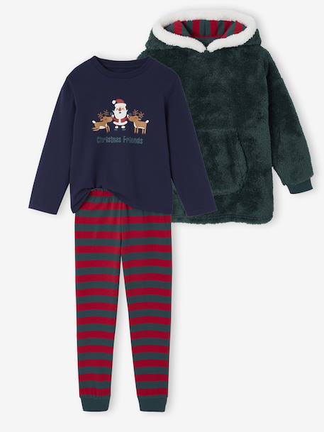 Ensemble pyjama et sweat à capuche Garçon vert - vertbaudet enfant 