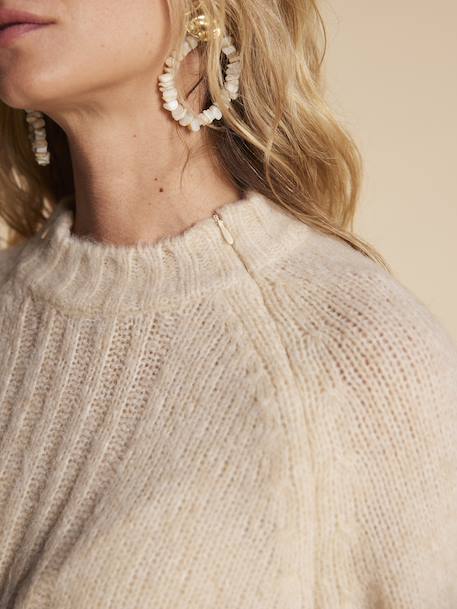 Gebreide zwangerschapsjurk ENVIE DE FRAISE beige+parelgrijs - vertbaudet enfant 