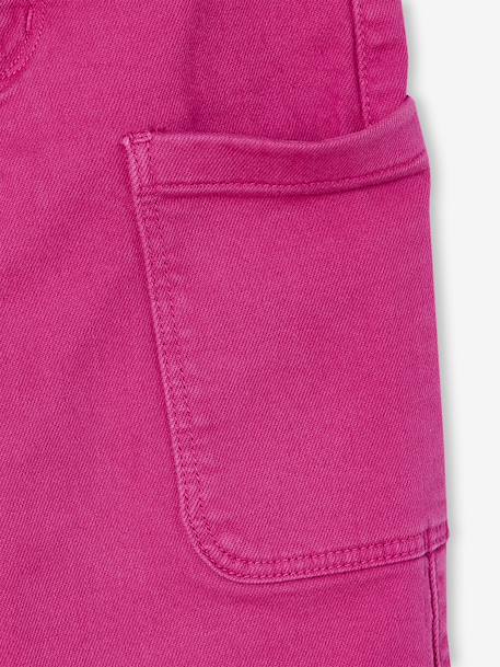 Wijde cargobroek voor meisjes fuchsia - vertbaudet enfant 