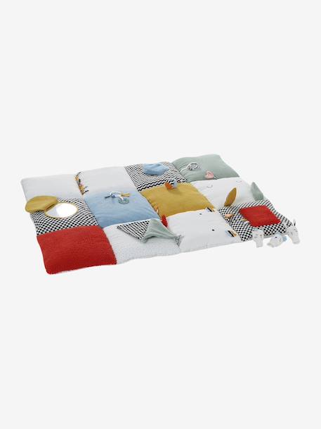 Tapis d'éveil moelleux et ludique bleu+écru+marron+multicolore+noir+rouge - vertbaudet enfant 