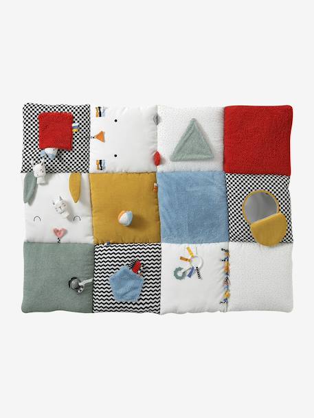 Tapis d'éveil moelleux et ludique bleu+écru+marron+multicolore+noir+rouge - vertbaudet enfant 