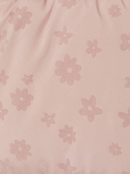 Donsjack met capuchon voor meisjes met fleece voering antraciet+goud+roze (poederkleur)+roze, bedrukt - vertbaudet enfant 