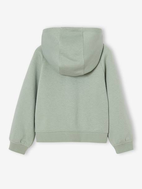 Sportsweater met rits en capuchon voor meisjes marineblauw+rozen+saliegroen - vertbaudet enfant 