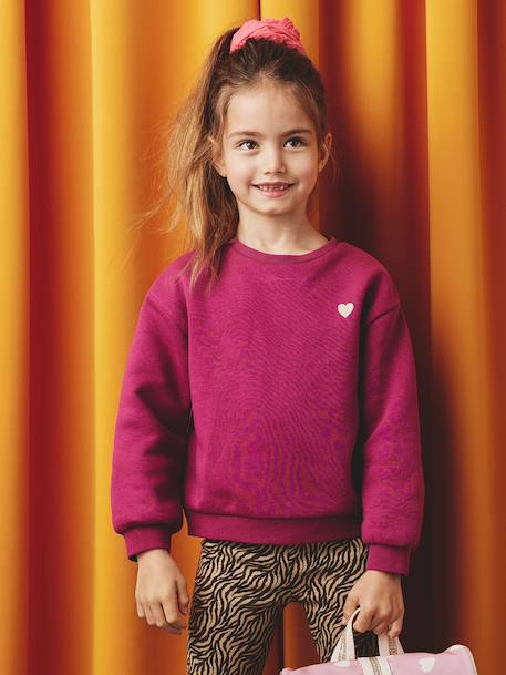 Fille-Pull, gilet, sweat-Sweat fille motif imprimé