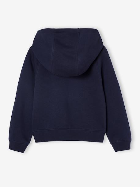 Sweat fille zippé à capuche sport marine+rose+vert sauge - vertbaudet enfant 