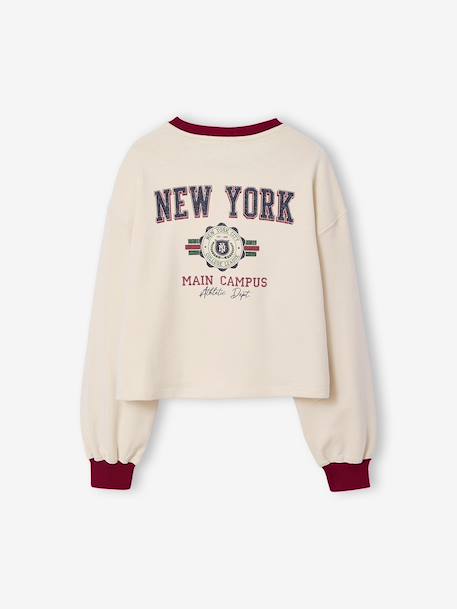 Tee-shirt cropped fille motif dos écru - vertbaudet enfant 