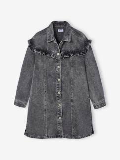 -Robe en jean à volant