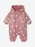 Bedrukte regenjas met capuchon voor baby's, gevoerd met fleece oudroze+vanille - vertbaudet enfant 