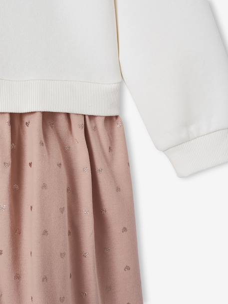 Robe bi-matière Disney Marie les Aristochats rose poudré - vertbaudet enfant 