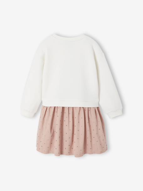 Jurk van twee materialen DISNEY ANIMALS® Marie de Aristokatten roze (poederkleur) - vertbaudet enfant 