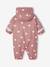 Bedrukte regenjas met capuchon voor baby's, gevoerd met fleece oudroze+vanille - vertbaudet enfant 