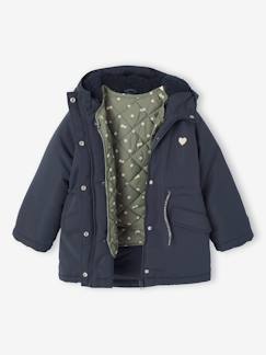 -Parka fille à capuche 3 en 1 parka + veste matelassée