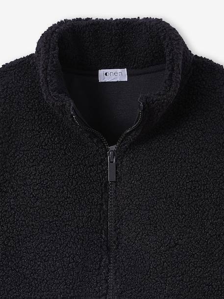 Sweater in sherpa met lange mouwen voor jongens JONEN antraciet - vertbaudet enfant 