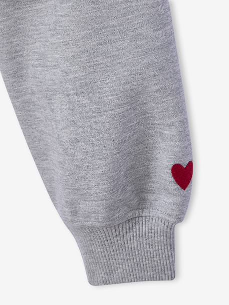 Sweat court zippé à capuche fille gris chiné - vertbaudet enfant 