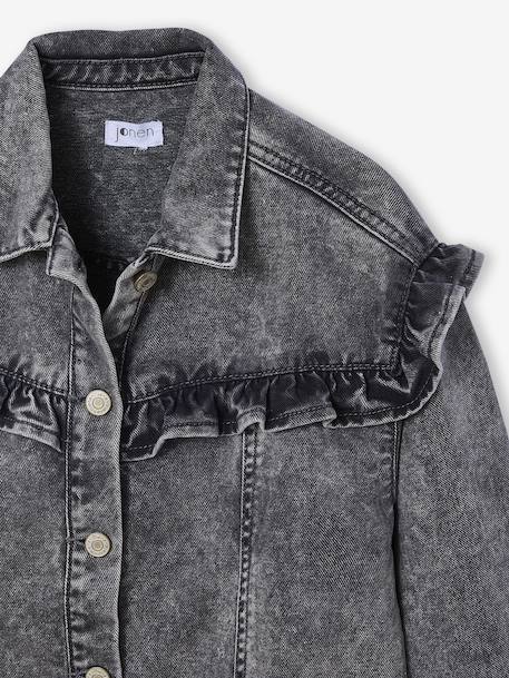 Robe en jean à volant denim gris - vertbaudet enfant 