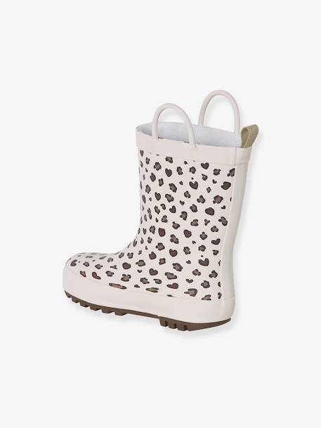 Bottes de pluie fille caoutchouc imprimé collection maternelle beige imprimé+marine - vertbaudet enfant 