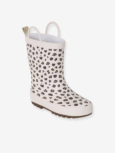 Rubberen regenlaarzen met print voor kinderen beige, bedrukt+roze, bedrukt - vertbaudet enfant 