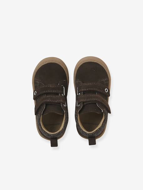 Babyslofjes van zacht leer met antislip blauw+bruin+chocoladebruin+felblauw+groen+jeansblauw+karamel+okergeel+saliegroen+veel bruin+zandbeige - vertbaudet enfant 