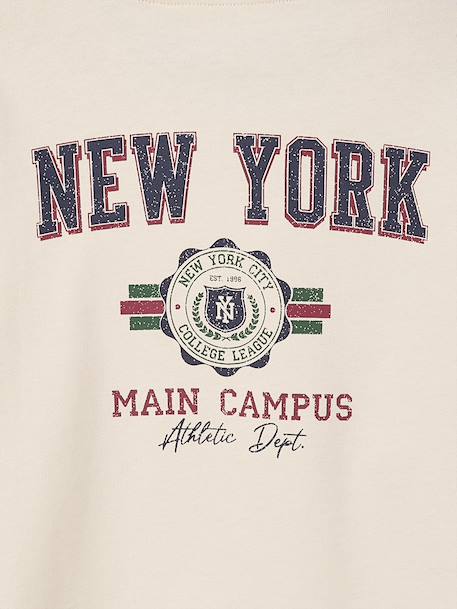 T-shirt met korte mouwen voor meisjes met motief op de rug JONEN ecru - vertbaudet enfant 