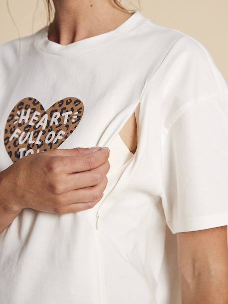 Pyjama set 2-delig luipaard zwangerschap en borstvoeding ENVIE DE FRAISE taupe - vertbaudet enfant 