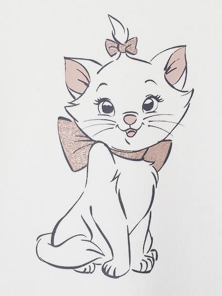 Jurk van twee materialen DISNEY ANIMALS® Marie de Aristokatten roze (poederkleur) - vertbaudet enfant 