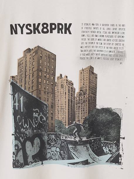 T-shirt garçon photoprint oversize écru - vertbaudet enfant 