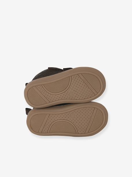 Babyslofjes van zacht leer met antislip blauw+bruin+chocoladebruin+felblauw+groen+jeansblauw+karamel+okergeel+saliegroen+veel bruin+zandbeige - vertbaudet enfant 