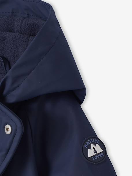 Combinaison à capuche anti-pluie bébé doublée maille polaire bleu nuit+vert sauge - vertbaudet enfant 