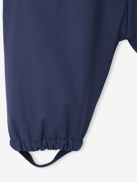 Combinaison à capuche anti-pluie bébé doublée maille polaire bleu nuit+vert sauge - vertbaudet enfant 