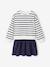 Robe fille 2 en 1 molleton et gaze de coton anthracite+marine - vertbaudet enfant 