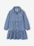 Robe en denim léger fille bleu moyen+denim gris - vertbaudet enfant 