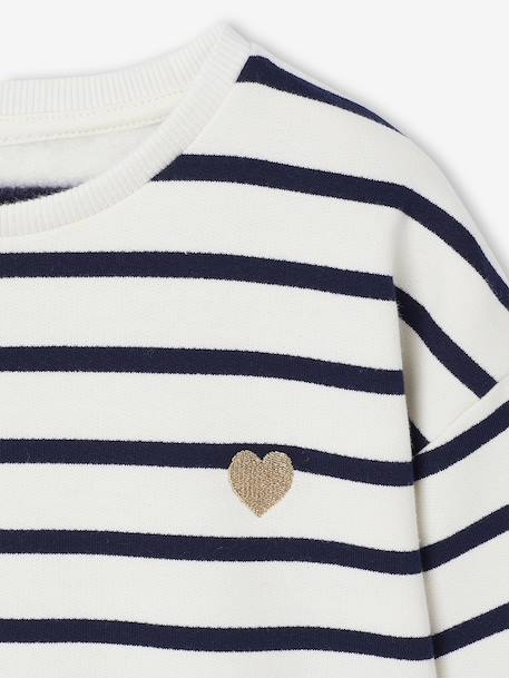 Robe fille 2 en 1 molleton et gaze de coton anthracite+marine - vertbaudet enfant 