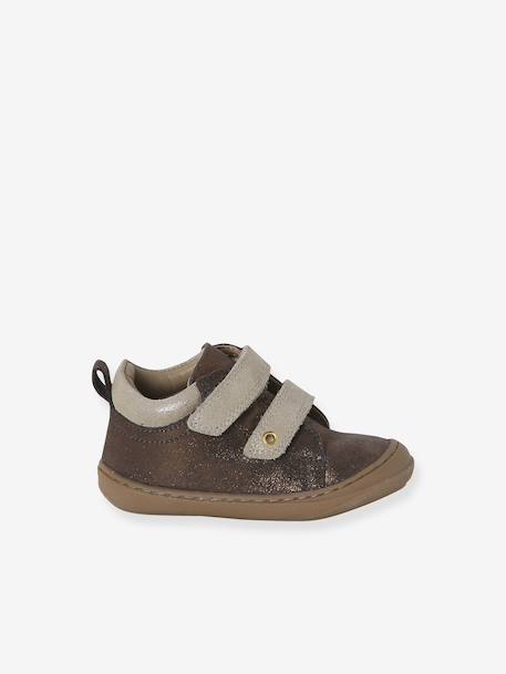 Chaussures premiers pas bébé scratch beige imprimé+bleu imprimé+bronze+lot rose+mauve+or+rose+rose imprimé+rose poudré+turquoise+vert imprimé+vieux rose - vertbaudet enfant 