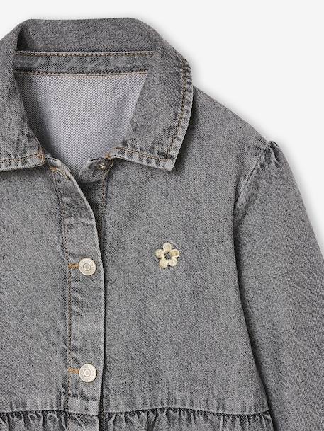 Robe en denim léger fille bleu moyen+denim gris - vertbaudet enfant 