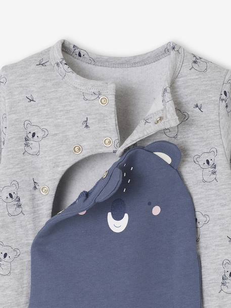 Pyjama bébé mixte koala en molleton gris chiné - vertbaudet enfant 