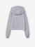 Sweat court zippé à capuche fille gris chiné - vertbaudet enfant 