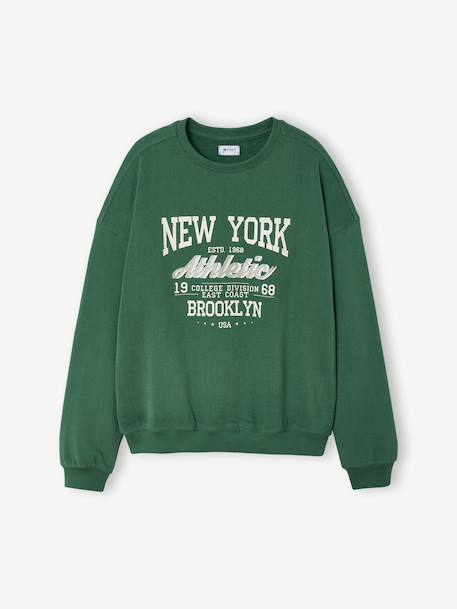 Sweat motif New York fille vert anglais - vertbaudet enfant 