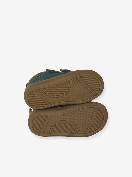 Bottillons à scratchs cuir souple bébé premiers pas bleu+bleu électrique+bleu jean+caramel+chocolat+lot marron+marron+ocre+sable+vert+vert sauge - vertbaudet enfant 