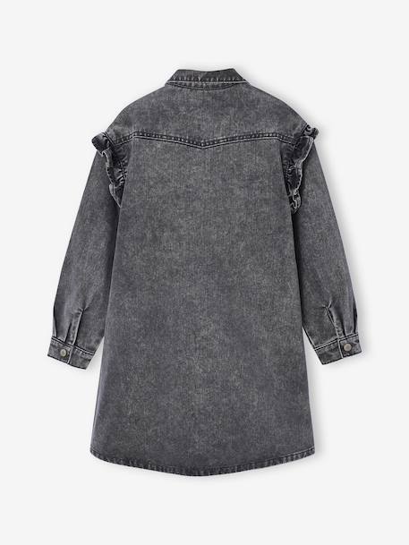 Robe en jean à volant denim gris - vertbaudet enfant 