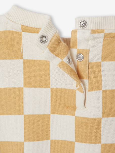 Baby sweater met dambordprint okergeel - vertbaudet enfant 