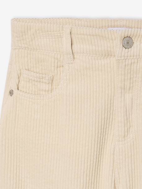 Wijde broek van ribfluweel voor meisjes JONEN antraciet+ecru - vertbaudet enfant 