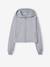 Sweat court zippé à capuche fille gris chiné - vertbaudet enfant 