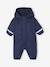 Combinaison à capuche anti-pluie bébé doublée maille polaire bleu nuit+vert sauge - vertbaudet enfant 