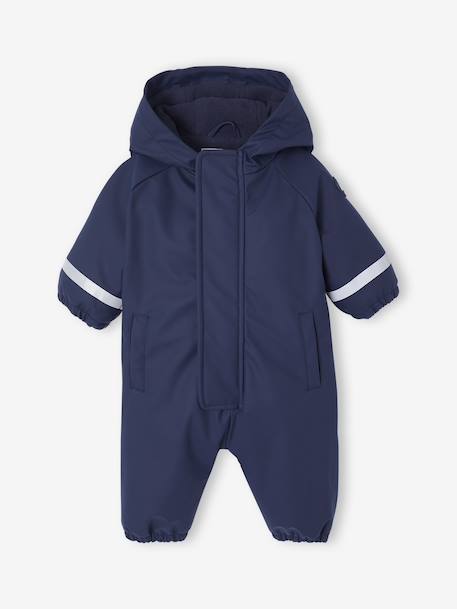 Regenpak met fleecevoering en capuchon nachtblauw+saliegroen - vertbaudet enfant 