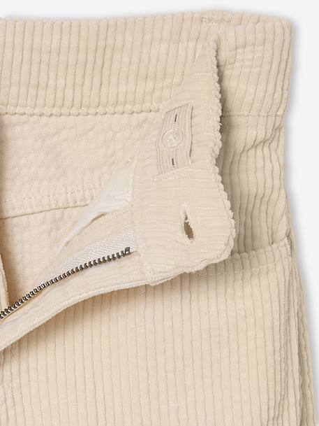 Wijde broek van ribfluweel voor meisjes JONEN antraciet+ecru - vertbaudet enfant 