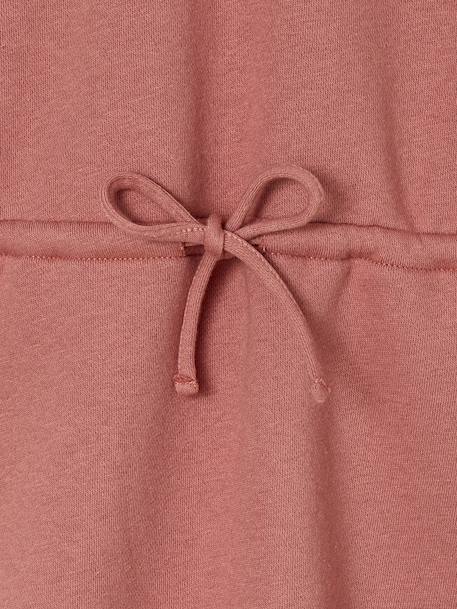 Meisjesjurk van sweaterstof met macramé kraag leigrijs+rozenhout - vertbaudet enfant 