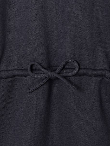 Meisjesjurk van sweaterstof met macramé kraag leigrijs+rozenhout - vertbaudet enfant 